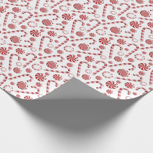 Weihnachtspfefferminzmuster Geschenkpapier (Ecke)