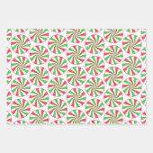 Weihnachtspfefferminzmuster Geschenkpapier Set (Vorderseite 2)