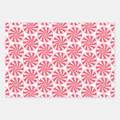 Weihnachtspfefferminzmuster Geschenkpapier Set (Vorderseite)