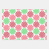 Weihnachtspfefferminzmuster Geschenkpapier Set (Vorderseite 3)