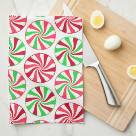 Weihnachtspfefferminzmuster Küchentuch
