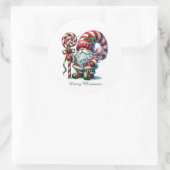 Weihnachtspfefferminznome Runder Aufkleber (Tasche)