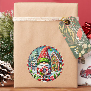 Weihnachtspfefferminznome Runder Aufkleber