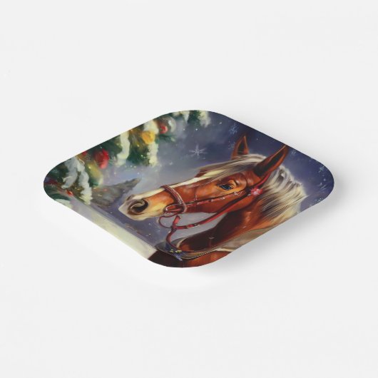 Weihnachtspferd 1 pappteller (Gewinkelt)