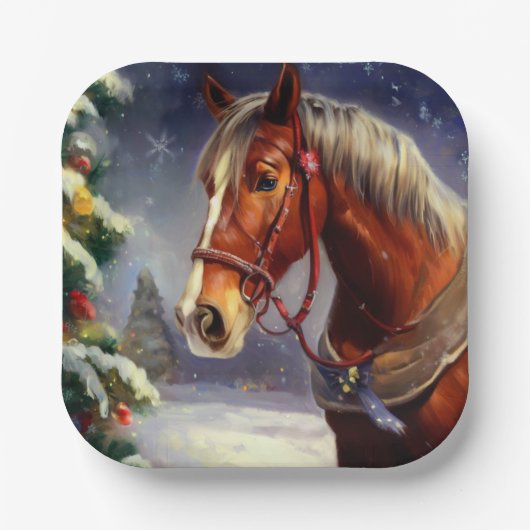 Weihnachtspferd 1 pappteller (Vorderseite)