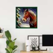 Weihnachtspferd 1 poster (Heimbüro)