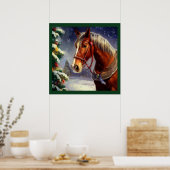 Weihnachtspferd 1 poster (Küche)