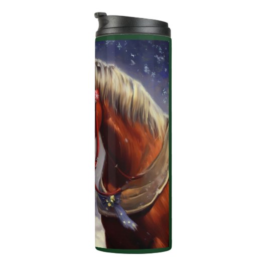 Weihnachtspferd 1 thermosbecher (Nach rechts gedreht)