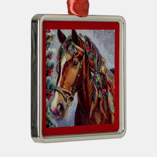 Weihnachtspferd 2 ornament aus metall (Rechts)