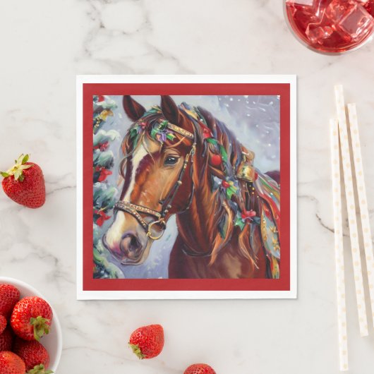 Weihnachtspferd 2 serviette (Beispiel)