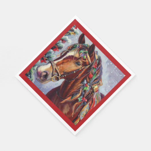 Weihnachtspferd 2 serviette (Ecke)