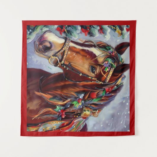 Weihnachtspferd 2 wandteppich (Vorderseite (Horizontal))