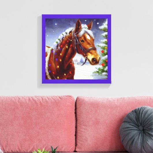 Weihnachtspferd 3 leinwanddruck (Insitu (Wohnzimmer))