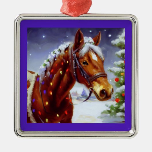 Weihnachtspferd 3 ornament aus metall (Vorne)