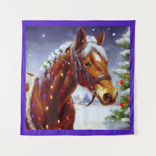 Weihnachtspferd 3 wandteppich (Vorderseite)