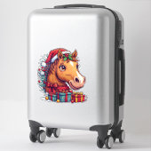 Weihnachtspferd Aufkleber (Koffer)