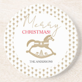 Weihnachtspferd aus Holz Getränkeuntersetzer