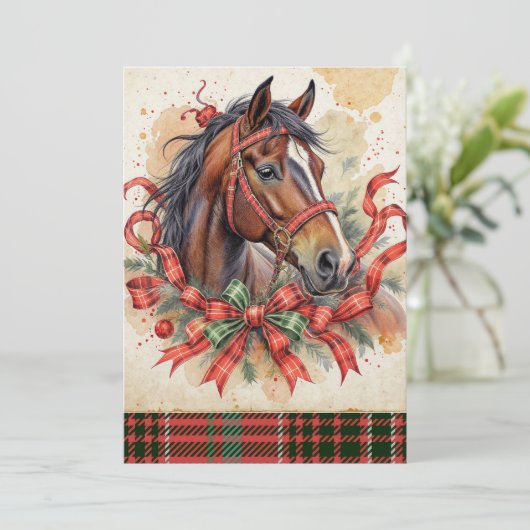 Weihnachtspferd Einladung (Stehend Vorderseite)