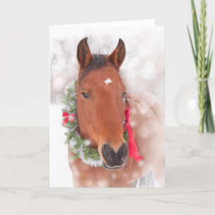 Weihnachtspferd Feiertagskarte
