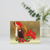 Weihnachtspferd Feiertagspostkarte (Stehend Vorderseite)