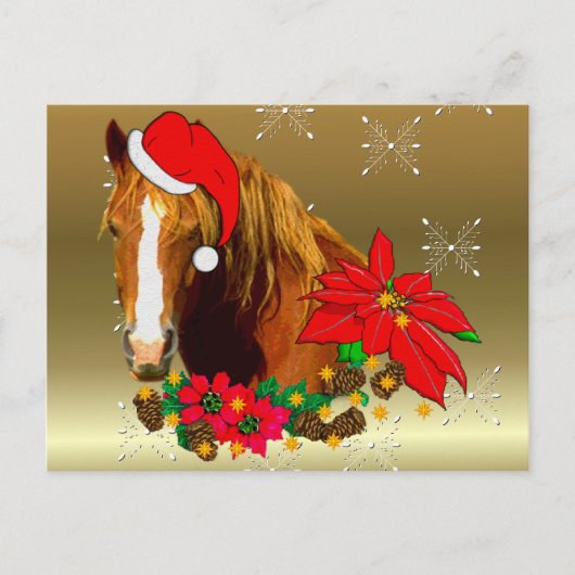 Weihnachtspferd Feiertagspostkarte (Vorderseite)