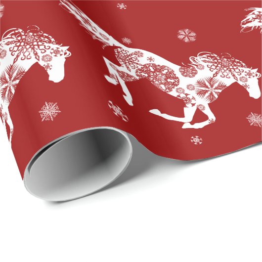 Weihnachtspferd Geschenkpapier (Rolleneckpunkt)