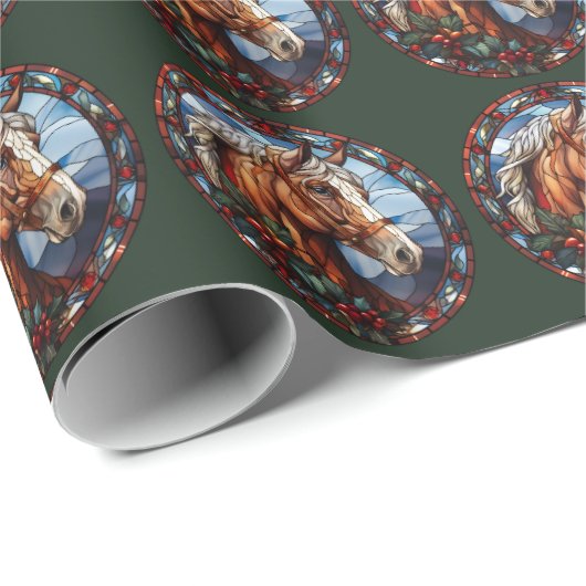 Weihnachtspferd Geschenkpapier (Rolleneckpunkt)