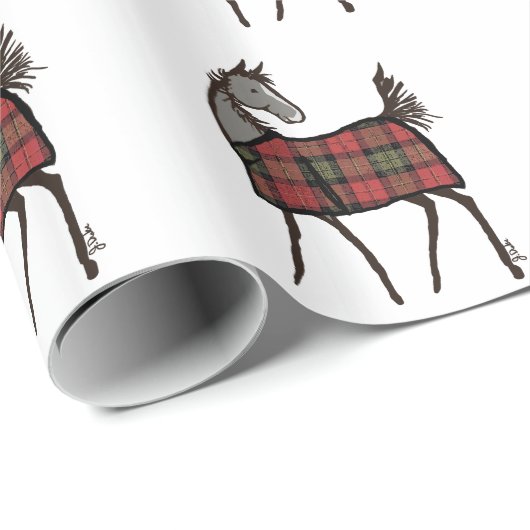 Weihnachtspferd Geschenkpapier (Rolleneckpunkt)