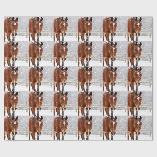 Weihnachtspferd Geschenkpapier (Flach)