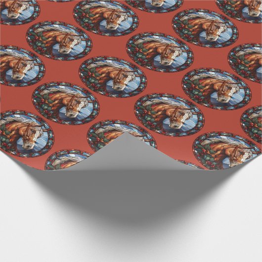 Weihnachtspferd Geschenkpapier (Ecke)