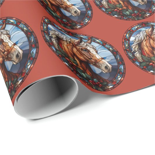 Weihnachtspferd Geschenkpapier (Rolleneckpunkt)