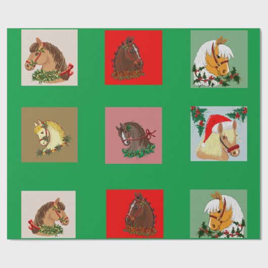 Weihnachtspferd Geschenkpapier (Flach)