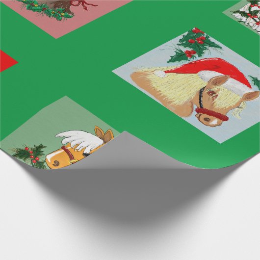 Weihnachtspferd Geschenkpapier (Ecke)