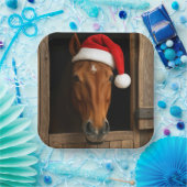 Weihnachtspferd im Stallfenster Pappteller (Party)