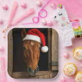 Weihnachtspferd im Stallfenster Pappteller (Party)