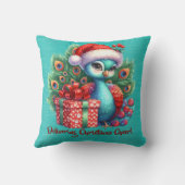 Weihnachtspferd in der Weihnachtsmannmütze Gönnt F Kissen (Rückseite)