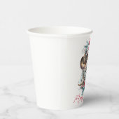 Weihnachtspferd in Weihnachtsmannmütze Cowgirl Cow Pappbecher (Rechts)