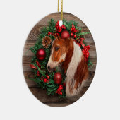 Weihnachtspferd Keramik Circle Ornament (Rechts)