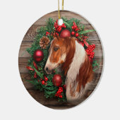 Weihnachtspferd Keramik Circle Ornament (Links)