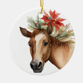 Weihnachtspferd Keramik Ornament (Vorne)