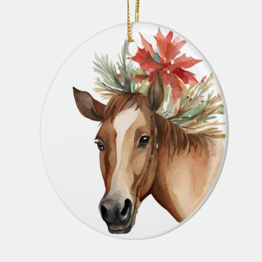 Weihnachtspferd Keramik Ornament (Links)