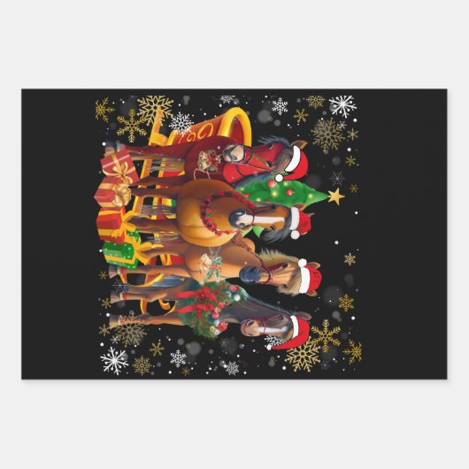 Weihnachtspferd Lover Geschenkpapier Set (Vorderseite 3)