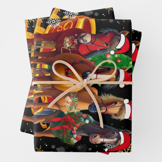 Weihnachtspferd Lover Geschenkpapier Set (Beispiel)