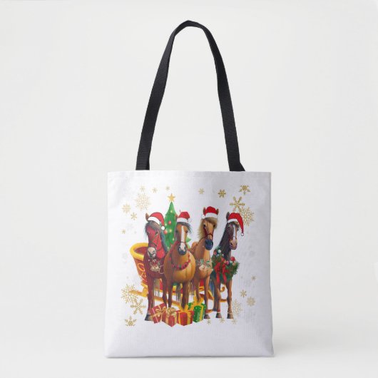 Weihnachtspferd Lover Tasche (Vorderseite)