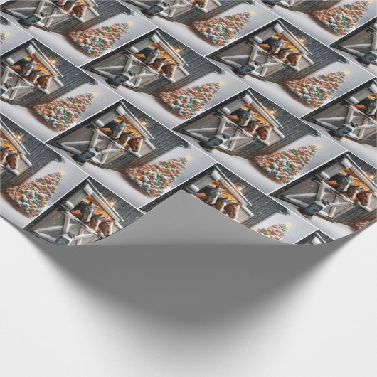 Weihnachtspferd mit Baum Geschenkpapier (Ecke)