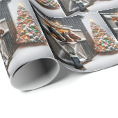 Weihnachtspferd mit Baum Geschenkpapier (Rolleneckpunkt)