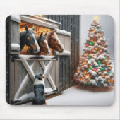 Weihnachtspferd mit Baum Mousepad (Vorne)