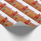 Weihnachtspferd mit Bogen & Strumpf Geschenkpapier (Ecke)