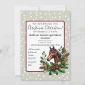 Weihnachtspferd mit Grün Einladung (Vorderseite)