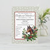 Weihnachtspferd mit Grün Einladung (Stehend Vorderseite)